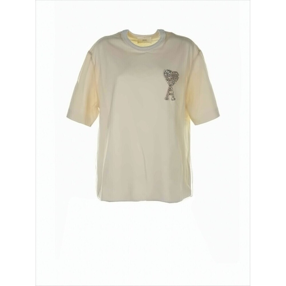 AMI PARIS Casual Loose-Fitting Short-Sleeved T-Shirt with Round Neckline
